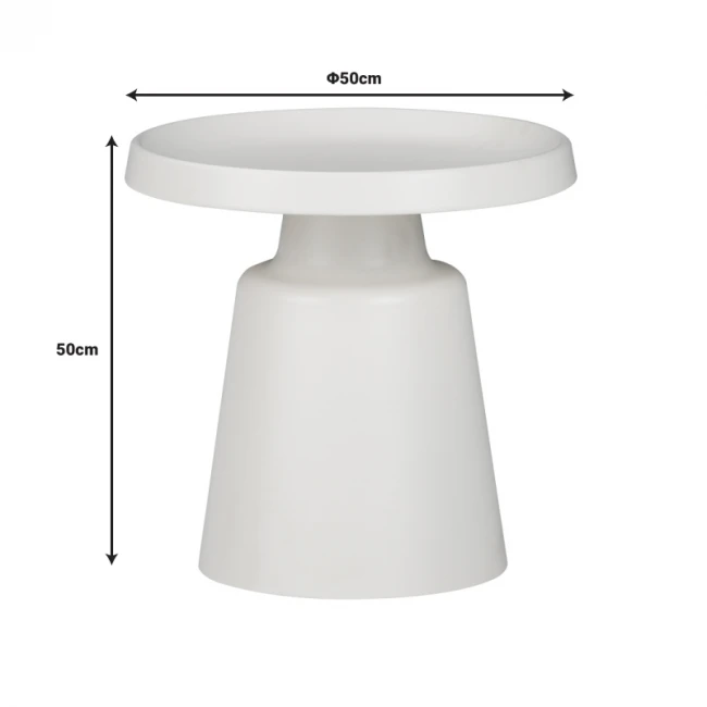 Coffee table Ginoze Inart 2 pieces set in white color metal