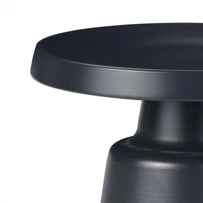 Coffee table Ginoze Inart 2 pieces set black color metal