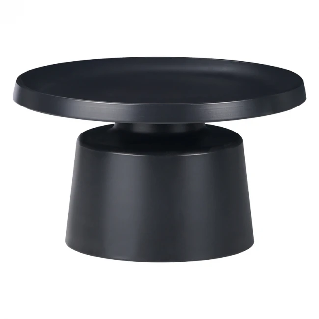 Coffee table Ginoze Inart 2 pieces set black color metal