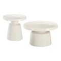 Coffee table Ginoze pakoworld 2 pieces set in white color metal