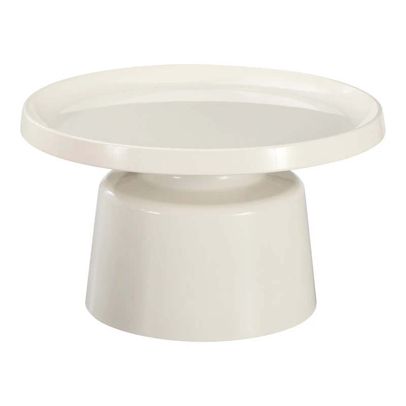 Coffee table Ginoze pakoworld 2 pieces set in white color metal