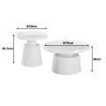 Coffee table Ginoze pakoworld 2 pieces set in white color metal