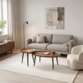 Coffee tables Jeda pakoworld 2 pieces light walnut