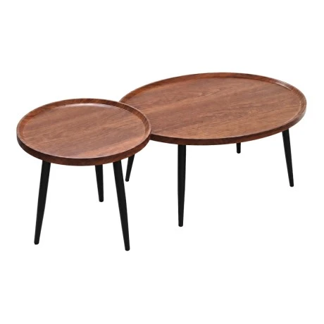 Coffee tables Jeda pakoworld 2 pieces light walnut