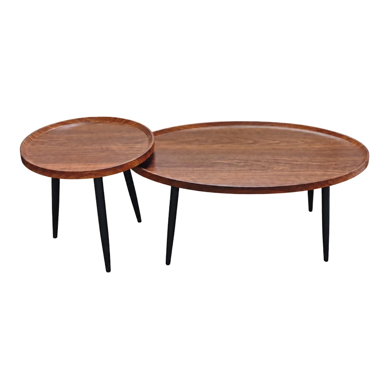 Coffee tables Jeda pakoworld 2 pieces light walnut