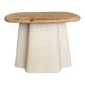 Coffee tables Loberta pakoworld set 2 pcs fir wood in natural shade with white