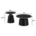 Sculpt coffee tables pakoworld set of 2 cappuccino metal-sintered stone in traverten look