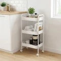 3-tier trolley Nedea pakoworld white metal 41x30x77cm