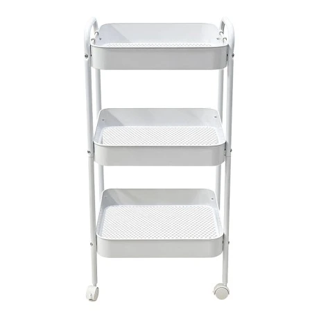 3-tier trolley Nedea pakoworld white metal 41x30x77cm