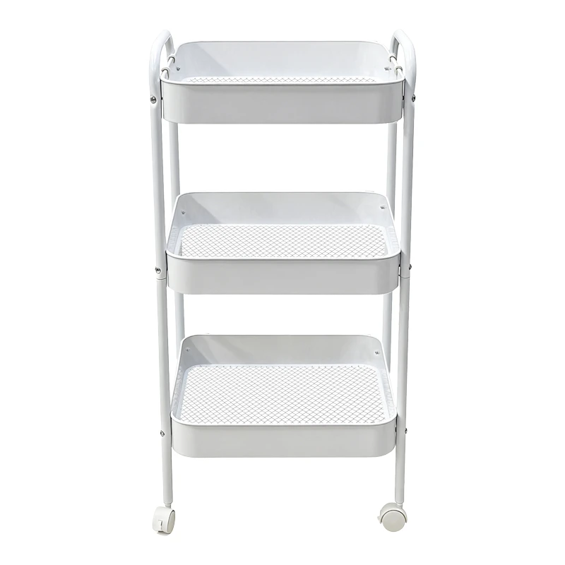 3-tier trolley Nedea pakoworld white metal 41x30x77cm