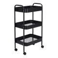 3-tier trolley Nedea pakoworld black metal 41x30x77cm