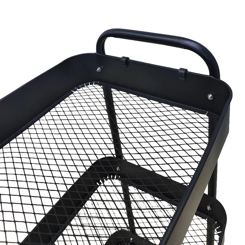 3-tier trolley Nedea pakoworld black metal 41x30x77cm