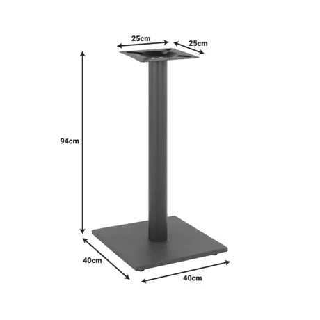 Batan pakoworld metal bar table base in black shade 40x40x94cm