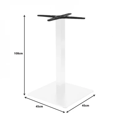 Βάση τραπεζιού bar Stofan pakoworld μεταλλική λευκή-μαύρη 45x45x108εκ