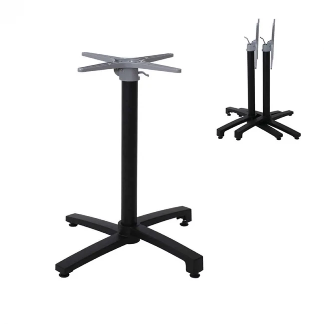 Βάση τραπεζιού Levo pakoworld πτυσσόμενη μεταλλική σε μαύρη απόχρωση 69x69x73εκ