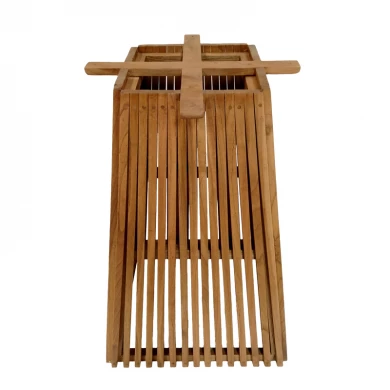 Βάση τραπεζιού μπαρ εσωτερικού χώρου Darius pakoworld mindi ξύλο σε φυσική απόχρωση 60x60x90εκ