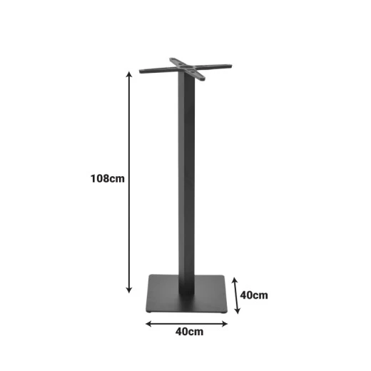 Stada pakoworld metal table bar base in black shade 40x40x108cm