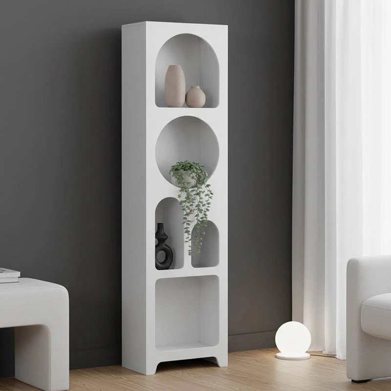 Bookcase Emersi pakoworld mdf in white color 48x35x180cm