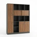 Professional bookcase Bokanza pakoworld walnut-anthracite 160x40x200cm