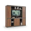 Professional bookcase Oscar pakoworld walnut-anthracite 200x40x200cm