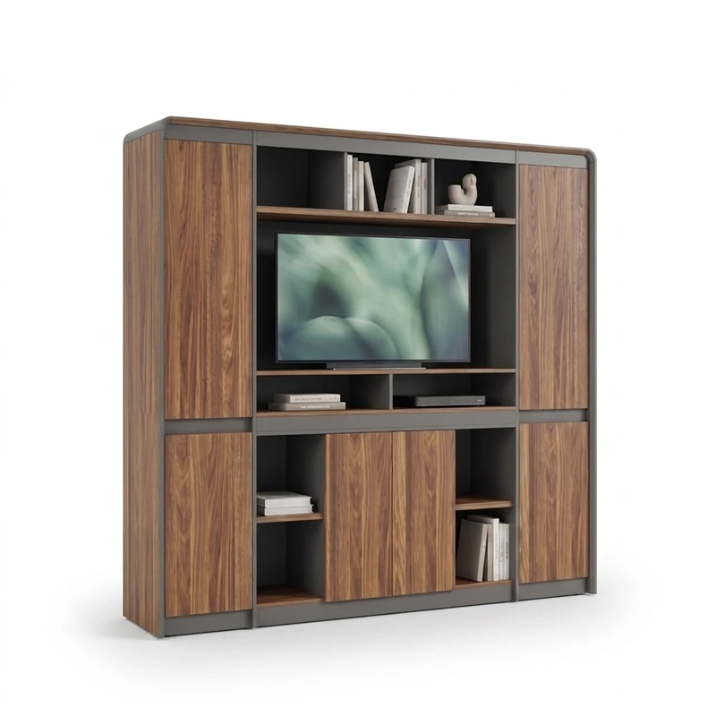 Professional bookcase Oscar pakoworld walnut-anthracite 200x40x200cm