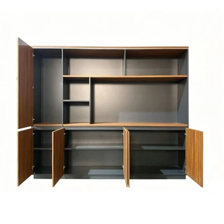 Professional bookcase Oukda pakoworld walnut anthracite 200x40x200cm