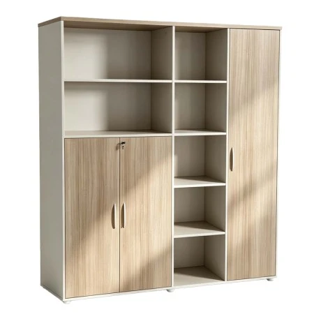 Office bookcase Jabari pakoworld in oak-beige shade 160x40x200cm
