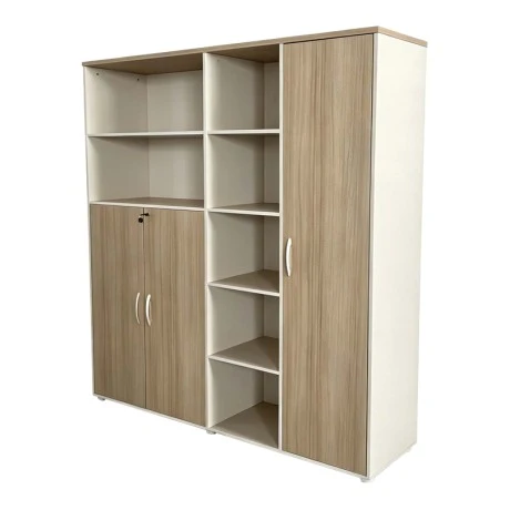 Office bookcase Jabari pakoworld in oak-beige shade 160x40x200cm
