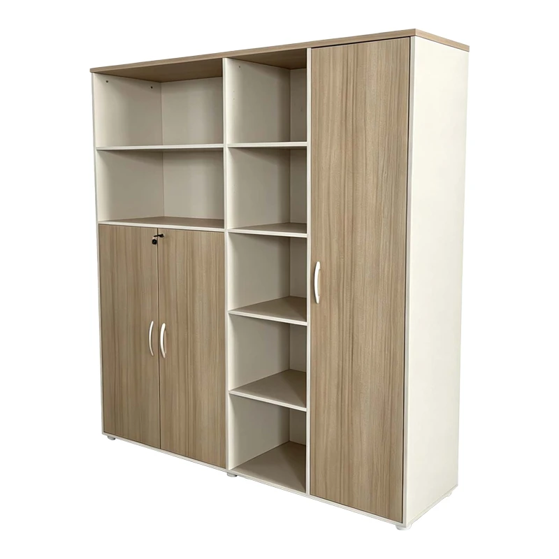 Office bookcase Jabari pakoworld in oak-beige shade 160x40x200cm