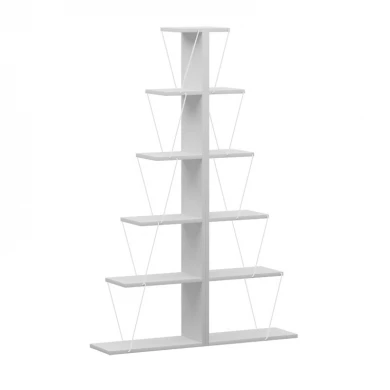 Βιβλιοθήκη mini Tars pakoworld λευκό 100x22x150εκ