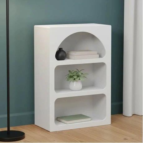 Bookcase Emersi pakoworld mdf in white color 70x35x100cm