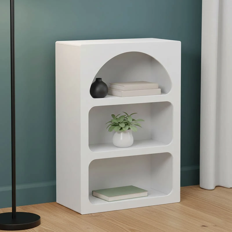 Bookcase Emersi pakoworld mdf in white color 70x35x100cm