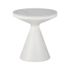 Βοηθητικά τραπέζια Coozlin Inart sintered stone σε απόχρωση λευκό μαρμάρου με λευκό μέταλλο