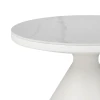 Βοηθητικά τραπέζια Coozlin Inart sintered stone σε απόχρωση λευκό μαρμάρου με λευκό μέταλλο