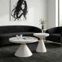 Side table Coozlin Inart white marble with white-gold metal