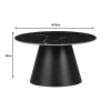 Fabrin Inart side table black marble sintered stone-black metal