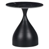 Kirkene Inart side table black marble sintered stone and black metal 2pcs