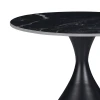 Kirkene Inart side table black marble sintered stone and black metal 2pcs