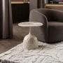 Side table Amphora pakoworld cappuccino metal-marble-look travertine D50x47cm