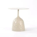 Side table Amphora pakoworld cappuccino metal-marble-look travertine D50x47cm