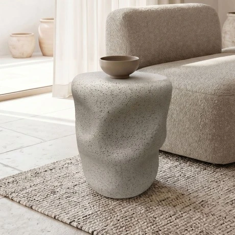 Side table Ardin pakoworld ecru MGO D39.5x49.5cm