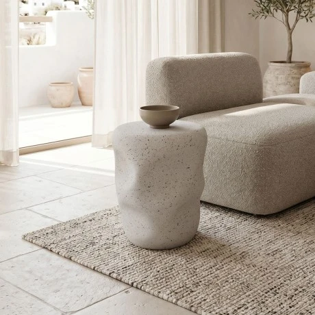 Side table Ardin pakoworld white MGO D39.5x49.5cm
