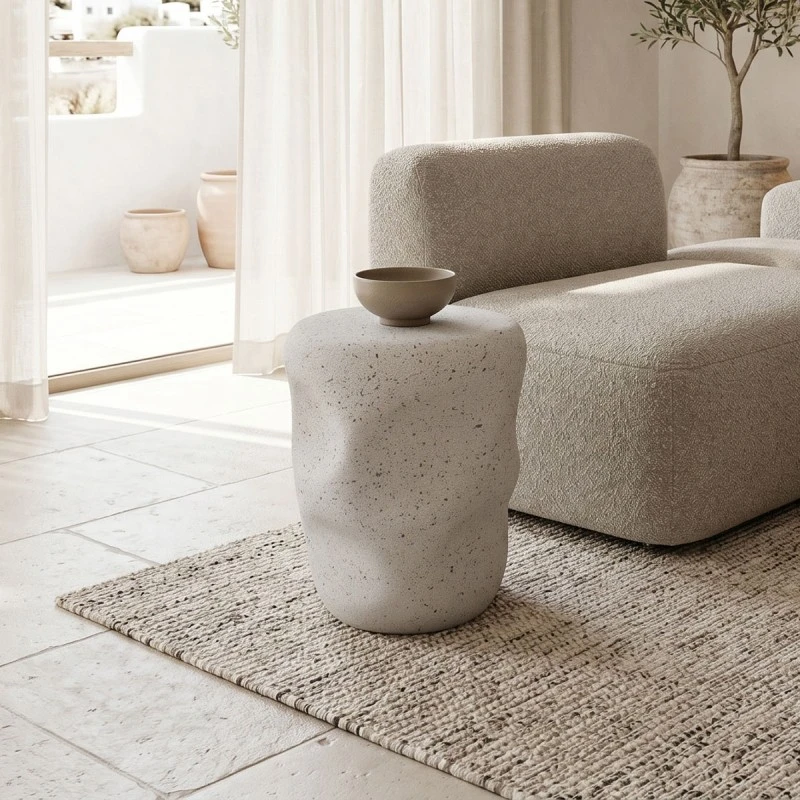 Side table Ardin pakoworld white MGO D39.5x49.5cm