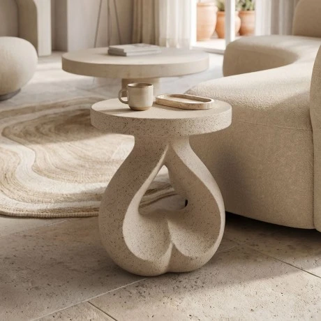 Side table Belena pakoworld ecru MGO D38.5x45.5cm