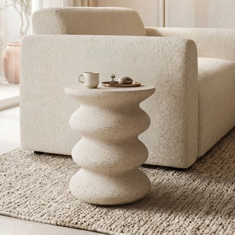 Side table Bellon pakoworld ecru MGO D40x46cm