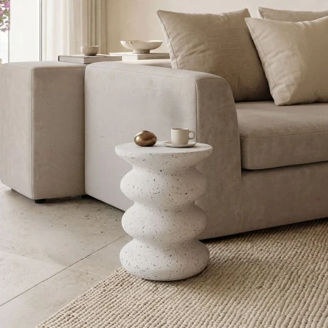 Side table Bellon pakoworld white MGO D40x46cm