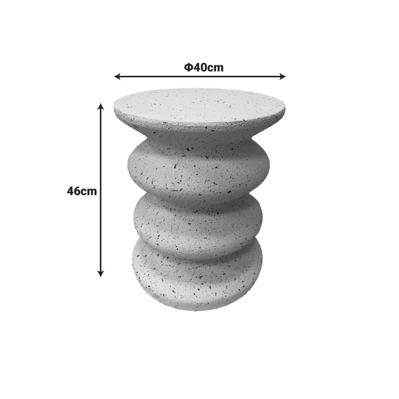 Side table Bellon pakoworld white MGO D40x46cm