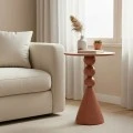 Βοηθητικό τραπέζι Bilane pakoworld μέταλλο σε terracotta απόχρωση Φ39x60εκ