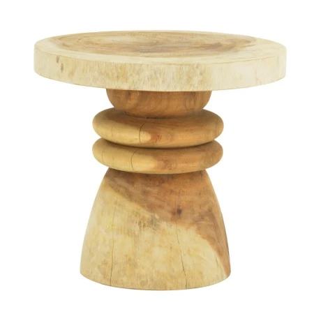 Side table Bolemo pakoworld suar walnut wood D50x45cm