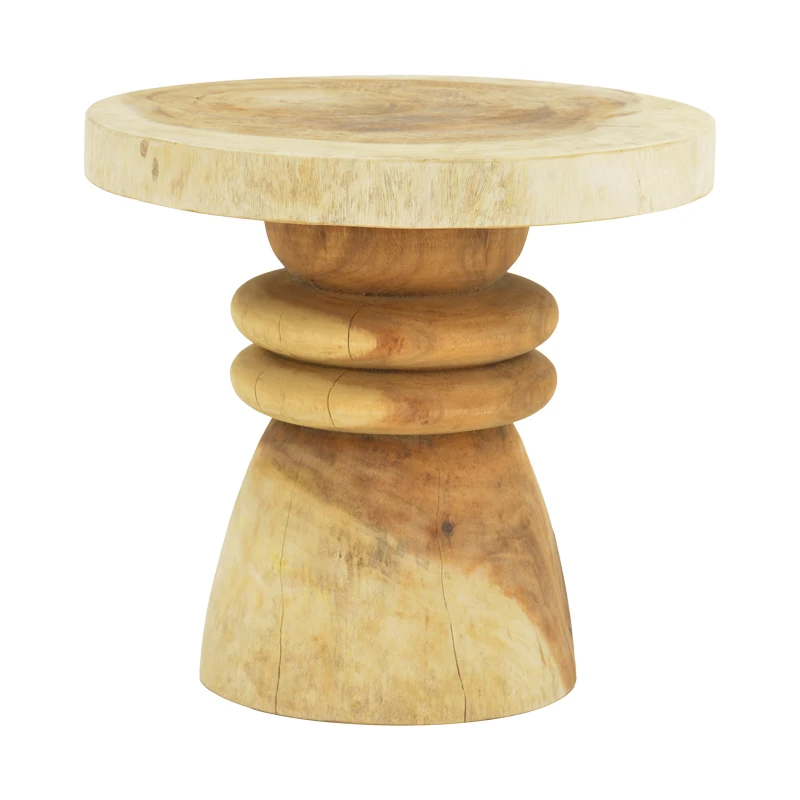 Side table Bolemo pakoworld suar walnut wood D50x45cm